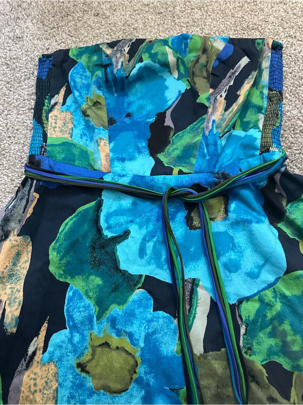 Anthropologie Vanessa Virginia Shadeflower Strapless Floral Dress Size M 8-10 - Picture 7 of 13